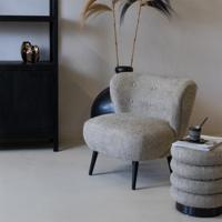 Fauteuil Pieter Bouclé Taupe - Giga Meubel