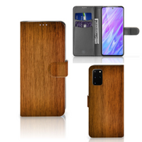 Samsung Galaxy S20 Plus Book Style Case Donker Hout - thumbnail