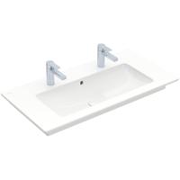 Villeroy & Boch Venticello Meubelwastafel - wasbak midden - 2 kraangaten - 100x50cm - overloop - wit 4104AK01 - thumbnail