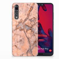 Huawei P20 Pro TPU Siliconen Hoesje Marmer Oranje