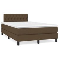vidaXL Boxspring met matras stof donkerbruin 120x190 cm, bed, boxspringbed, tweepersoonsbed, slaapmeubel, boxspring bed, bed met matras, bedframe