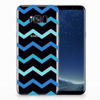 Samsung Galaxy S8 Plus TPU bumper Zigzag Blauw - thumbnail