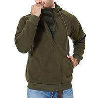 Voor heren Trui met capuchon Hoodie met kwartrits Fleece hoodie Zwart Leger Groen Khaki Capuchon Effen Zak Sport Outdoor Dagelijks Feestdagen Streetwear Basic Casual Herfst winter Kleding Hoodies Lightinthebox - thumbnail