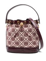 Tory Burch sac seau à motif T monogrammé - Violet