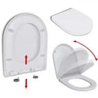 vidaXL Toiletbril Soft-Close met Quick-Release Ontwerp Vierkant Toilet Wc Bril Zitting Wcbril Wczitting Toiletzitting Toiletten Wit