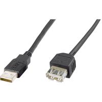 Digitus USB-kabel USB 2.0 USB-A stekker, USB-A bus 3.00 m Zwart AK-300200-030-S - thumbnail