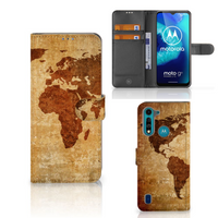 Motorola G8 Power Lite Flip Cover Wereldkaart