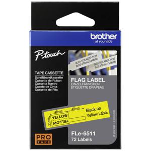 Brother FLe-6511 Labeltape gelamineerde kabeletiketten Tapekleur: Geel Tekstkleur: Zwart