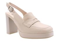 Nero Giardini Lino mocassin open achterkant van leer t.9, Beige, 36 EU