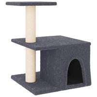 vidaXL Kattenmeubel met sisal krabpalen 48 cm donkergrijs, kattenpaal, kattenboom, kattenkrabpaal, kattenhuis, kattenmeubel, kattenpalen