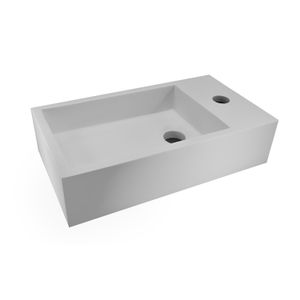 BWS Fontein Solid Surface 40x22x10 cm (Rechts) Mat Wit