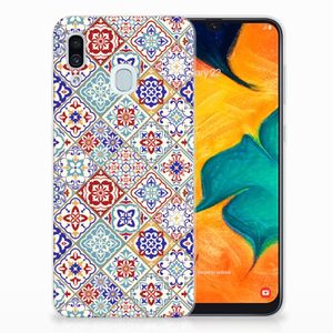 Samsung Galaxy A30 TPU Siliconen Hoesje Tiles Color