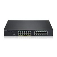 Zyxel GS1915-24EP, PoE-switch met 24 poorten, GbE met 24 poorten, 130 watt 802.3at, rackmount, zonder ventilator, slimme hybride modusswitch, standalone van NebulaFlex Cloud