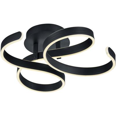 LED Plafondlamp - Plafondverlichting - Trion Frinco - 40W - Warm Wit 3000K - Dimbaar - Rond - Mat Antraciet - Aluminium