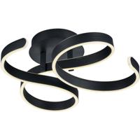 LED Plafondlamp - Plafondverlichting - Trion Frinco - 40W - Warm Wit 3000K - Dimbaar - Rond - Mat Antraciet - Aluminium