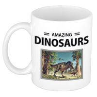 T-rex dinosaurus mok met dieren foto amazing dinosaurs - thumbnail