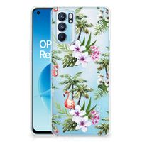 OPPO Reno 6 5G TPU Hoesje Flamingo Palms - thumbnail