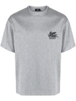 ETRO t-shirt en coton à logo Pegaso brodé - Gris