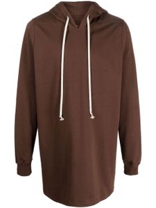 Rick Owens hoodie mi-long à lien de resserrage - Marron