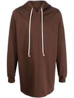 Rick Owens hoodie mi-long à lien de resserrage - Marron