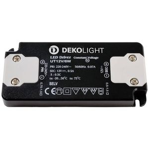 Deko Light FLAT, CV, UT12V/6W LED-driver Constante spanning 6 W 0 - 500 mA 12 V 1 stuk(s)