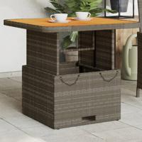 Tuintafel 80x80x71 cm poly rattan en acaciahout grijs - thumbnail