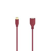 HAMA Flexi-Slim USB-C-OTG-kabel, USB 2.0, 480 Mbit/s, Chilli Pepper, 0,15 m