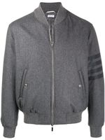 Thom Browne veste bomber en flanelle à 4 bandes - Gris