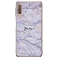 Samsung Galaxy A7 2018 hoesje naam - Marmer paars