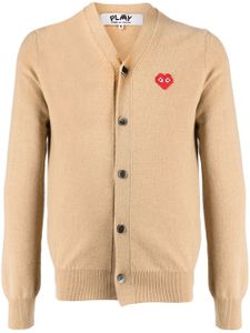 Comme Des Garçons cardigan en laine à patch logo - Marron