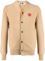 Comme Des Garçons cardigan en laine à patch logo - Marron - thumbnail