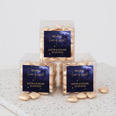 Bedankdoosje bruiloft Galaxy vierkant