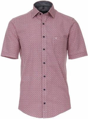 Casa Moda Heren Overhemd Rood Bolletjes Print Kent Boord Comfort Fit