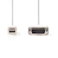 Mini DisplayPort-Kabel - DisplayPort 1.2 - Mini-DisplayPort Male - DVI-D 24+1-Pins Male - 21.6 Gbps - Vernikkeld - 2.00 m - Rond - PVC - Wit - Polybag