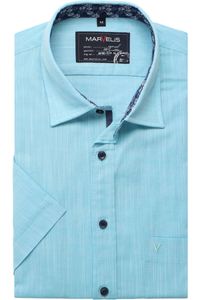 Marvelis Casual Modern Fit Overhemd Korte mouw aqua