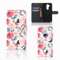 LG G7 Thinq Hoesje Butterfly Roses