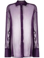 Ermanno Scervino blouse en soie à effet de transparence - Violet