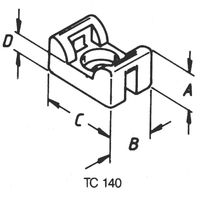 Helukabel TC 140 Bevestigingssokkel Schroefbaar 93005-100 Hittebestendig Transparant 100 stuk(s) - thumbnail