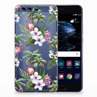 Huawei P10 Plus TPU Hoesje Flamingo Palms - thumbnail