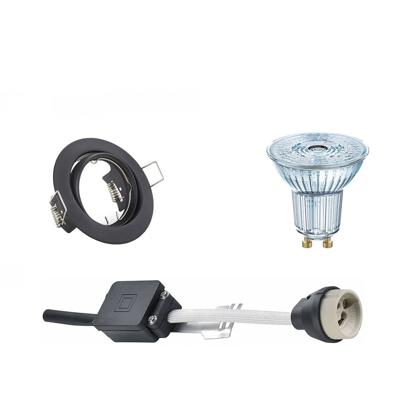 LED Spot Set - OSRAM Parathom PAR16 927 36D - GU10 Fitting - Dimbaar - Inbouw Rond - Mat Zwart - 5.5W - Warm Wit 2700K - LED Spot Set - OSRAM Parathom PAR16 927 36D - GU10 Fitting - Dimbaar - Inbouw Rond - Mat Zwart - 5.5W - Warm Wit 2700K -