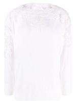 Ermanno Scervino pull en laine à empiècements en dentelle - Blanc