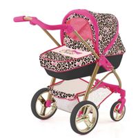 The Glam Crew 2in1 Poppenwagen Bella met Luipaardprint Roze/Goud - thumbnail