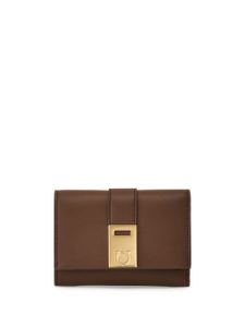 Ferragamo portefeuille bicolore Hug en cuir - Marron