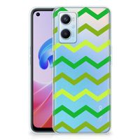 OPPO A96 | OPPO A76 TPU bumper Zigzag Groen - thumbnail