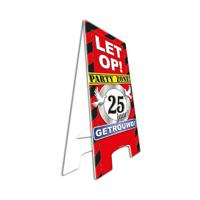 Waarschuwingsbord 25 jaar getrouwd - straatbord - karton - 58 cm - feestversiering - thumbnail