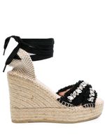 Manebi espadrilles compensées Gaia 110 mm à ornements - Noir