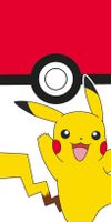 Pokemon strandlaken Pikachu 70 x 140 cm rood/wit polyester