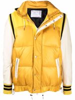 sacai veste matelassée à manches contrastantes - Jaune