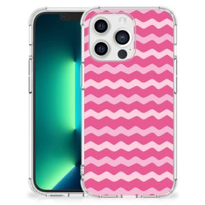 iPhone 13 Pro Max Doorzichtige Silicone Hoesje Waves Pink