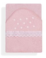 Interbaby badcape Stippen junior 100 cm katoen